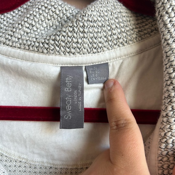 Sweaty Betty Restful Boucle‎ Half Sweatshirt Sz 8 Cream Heather - Picture 4 of 7